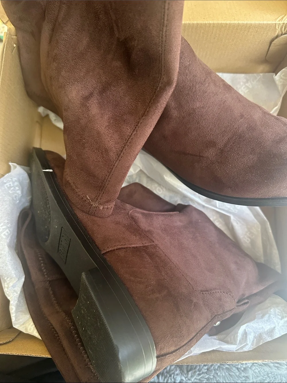 Kenneth Cole chocolate Brown Over-the-Knee Suede Boots size 8 medium